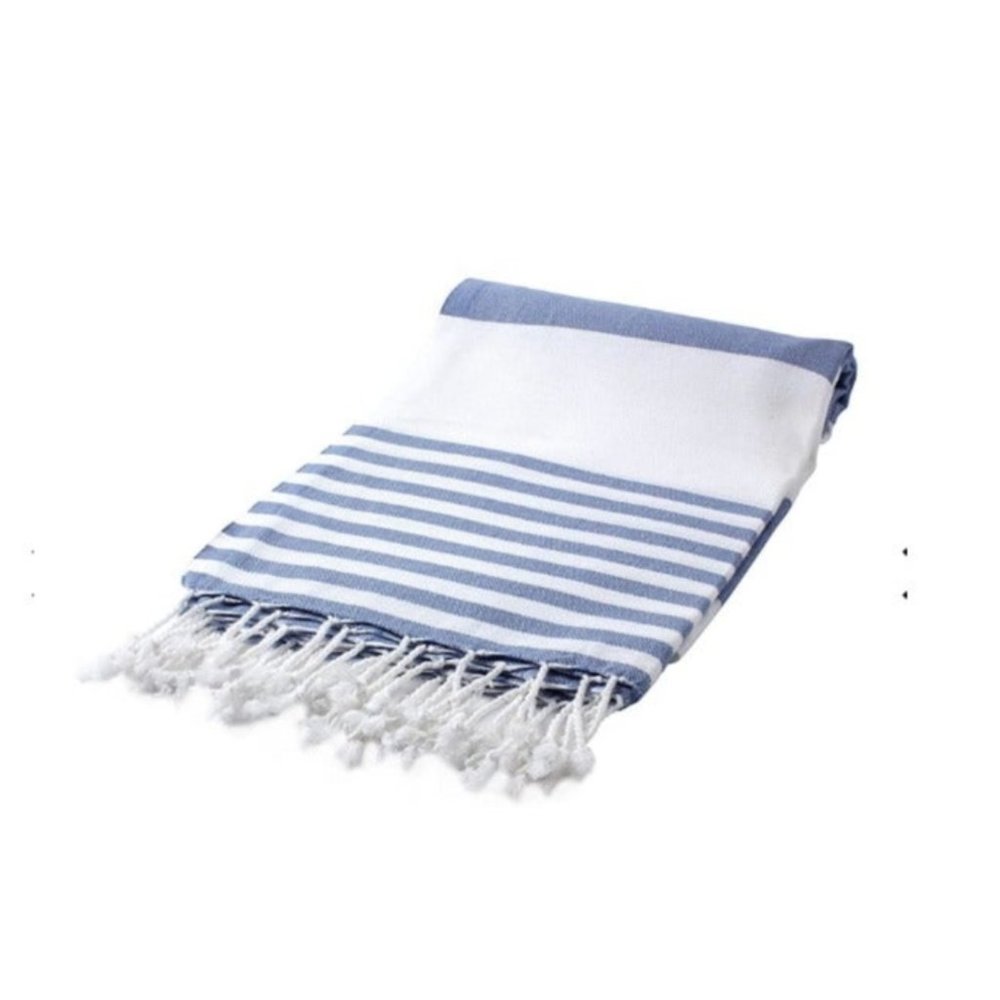 Sand Free Blue 100% Turkish Cotton Beach Bath Towel - Citizens of the Beach - Picture 7 of 8